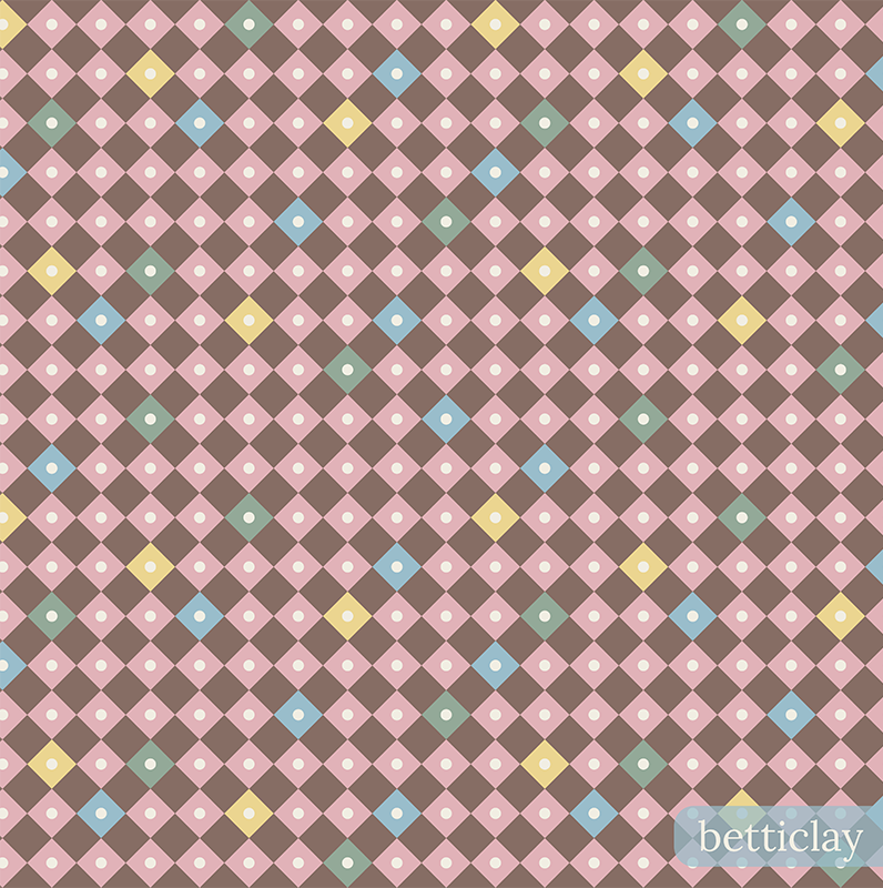 betticlay surface pattern design: seamless blender pattern:
Grandma's Kitchen collection, Chocolate Frosting colorway.